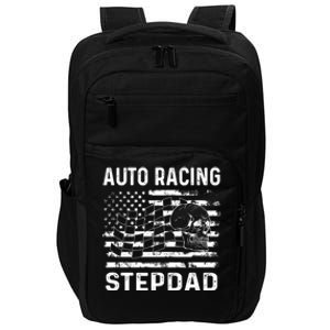 Auto Racing Stepdad Usa Flag 4th Of July Great Gift Impact Tech Backpack