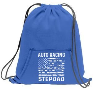 Auto Racing Stepdad Usa Flag 4th Of July Great Gift Sweatshirt Cinch Pack Bag