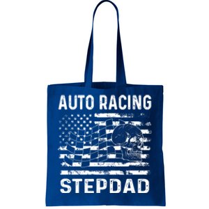 Auto Racing Stepdad Usa Flag 4th Of July Great Gift Tote Bag