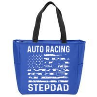 Auto Racing Stepdad Usa Flag 4th Of July Great Gift Zip Tote Bag