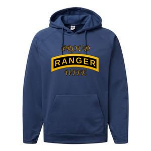 Army Ranger School Tab Meaningful Gift Proud Wife Meaningful Gift Performance Fleece Hoodie