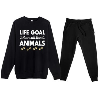 Animal Rescue Shelter Pet Adoption Fostering Premium Crewneck Sweatsuit Set