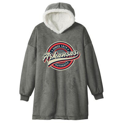 Arkansas Retro Style Ar Usa Hooded Wearable Blanket