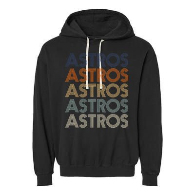 Astros Retro Style 70s 80s Personalized Jersey Garment-Dyed Fleece Hoodie