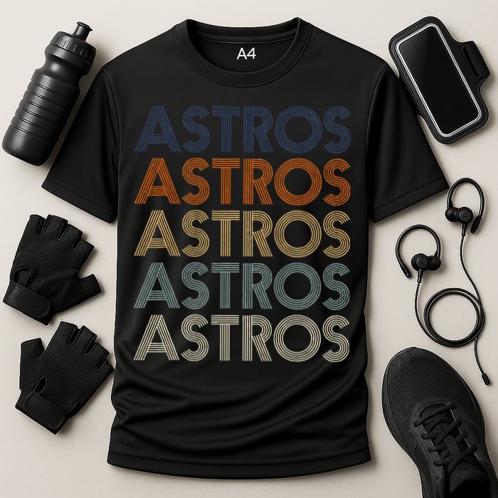 Astros Retro Style 70s 80s Personalized Jersey Cooling Performance Crew T-Shirt