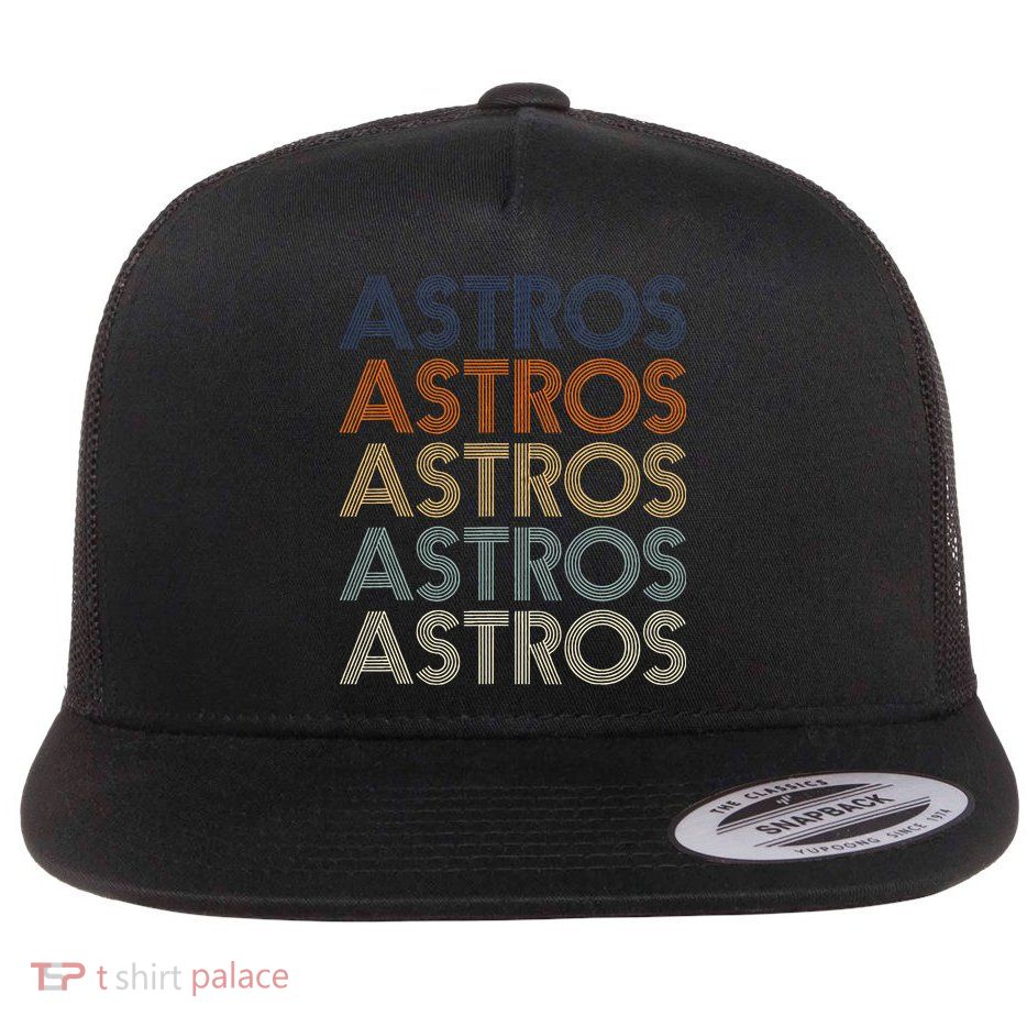 Astros Retro Style 70s 80s Personalized Jersey Flatbill Hat