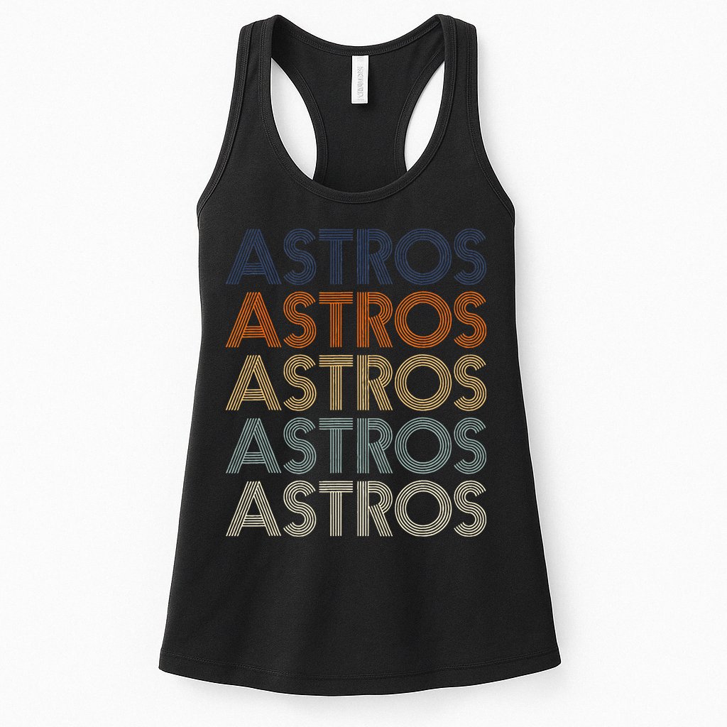 Astros Retro Style 70s 80s Personalized Jersey Womens Tank Top