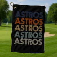Astros Retro Style 70s 80s Personalized Jersey Golf Towel