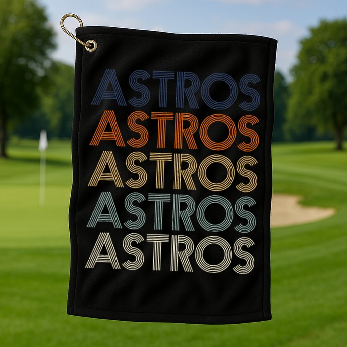 Astros Retro Style 70s 80s Personalized Jersey Golf Towel