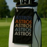 Astros Retro Style 70s 80s Personalized Jersey Golf Towel