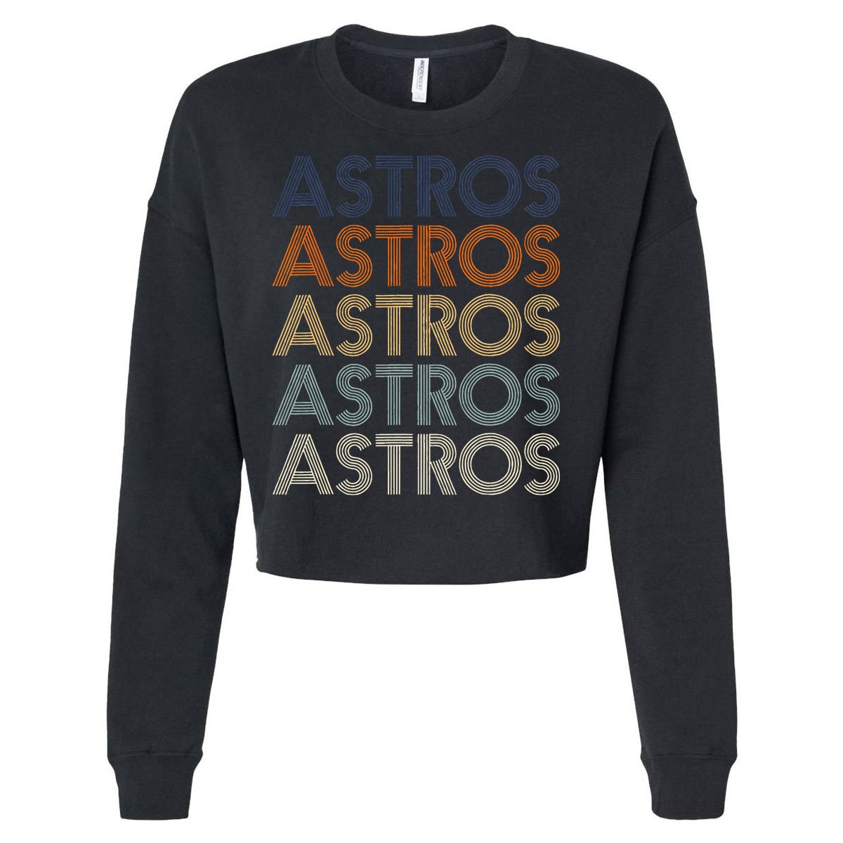 Astros Retro Style 70s 80s Personalized Jersey Cropped Pullover Crew