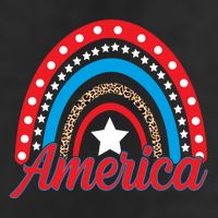 America Rainbow Star 4th Of July 7 Panel Mesh Trucker Snapback Hat