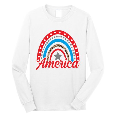 America Rainbow Star 4th Of July Long Sleeve Shirt