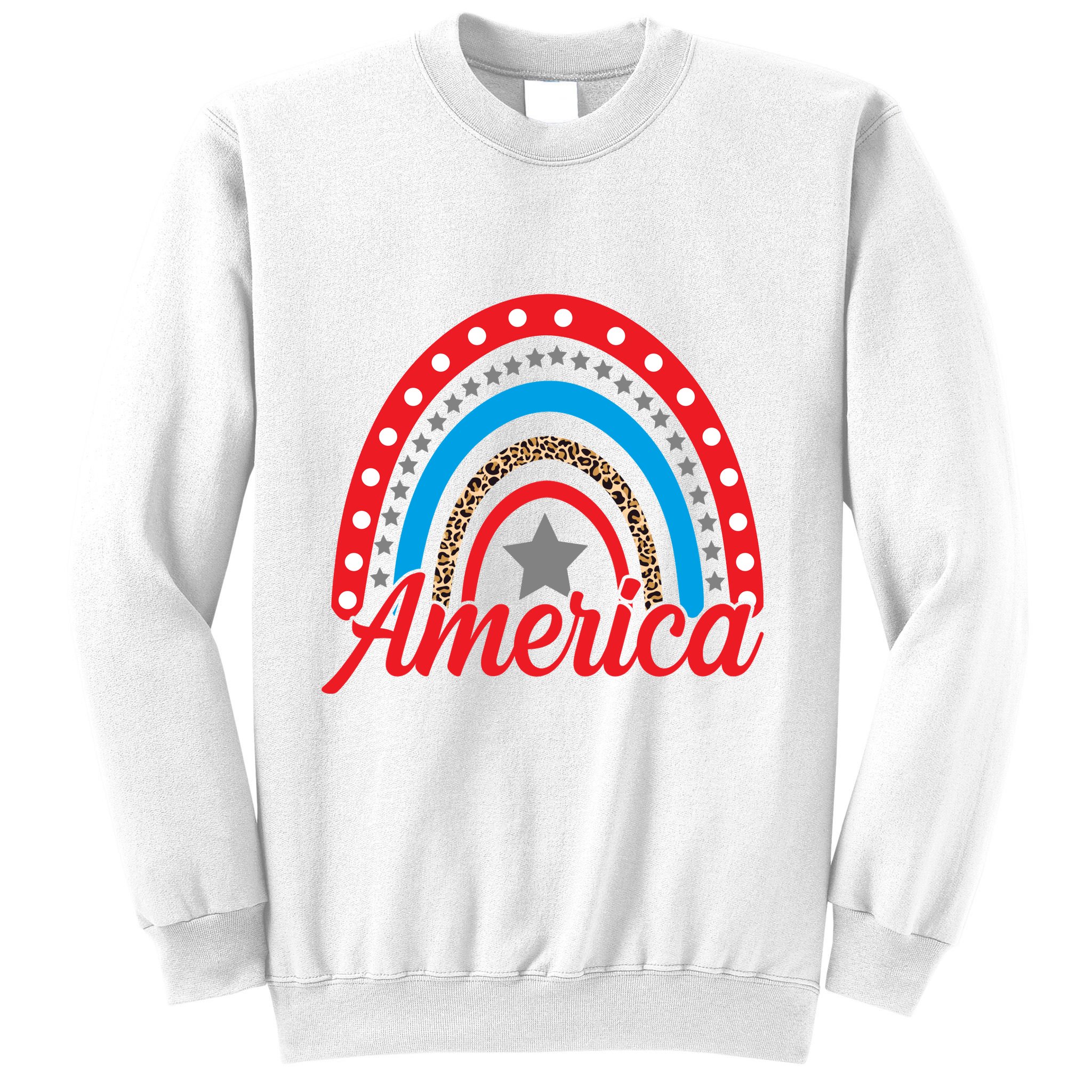 America Rainbow Star 4th Of July Sweatshirt