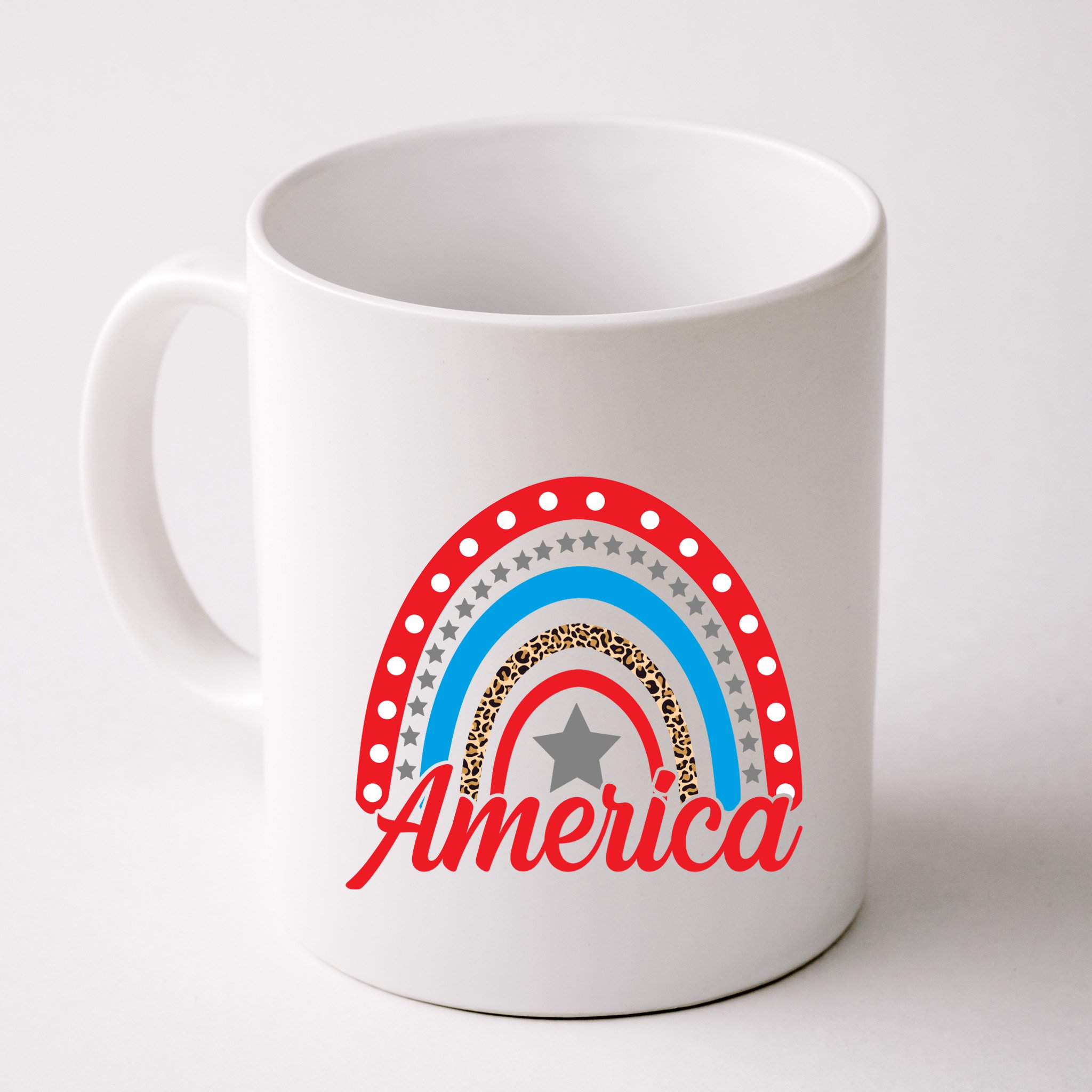 America Rainbow Star 4th Of July Mug