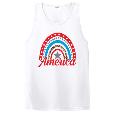 America Rainbow Star 4th Of July PosiCharge Competitor Tank