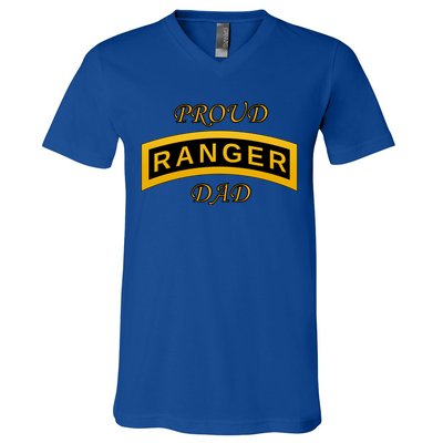 Army Ranger School Tab Proud Dad Gift V-Neck T-Shirt