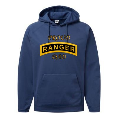 Army Ranger School Tab Proud Dad Gift Performance Fleece Hoodie