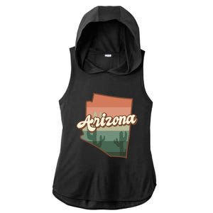 Arizona Retro Sunset Ladies PosiCharge Tri-Blend Wicking Draft Hoodie Tank