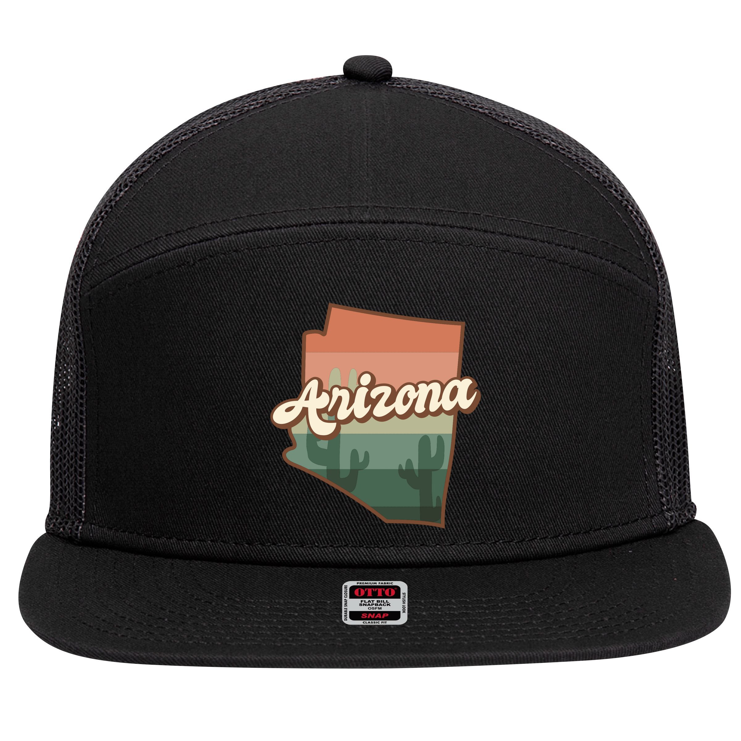 Arizona Retro Sunset 7 Panel Mesh Trucker Snapback Hat