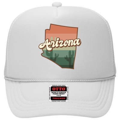 Arizona Retro Sunset High Crown Mesh Back Trucker Hat