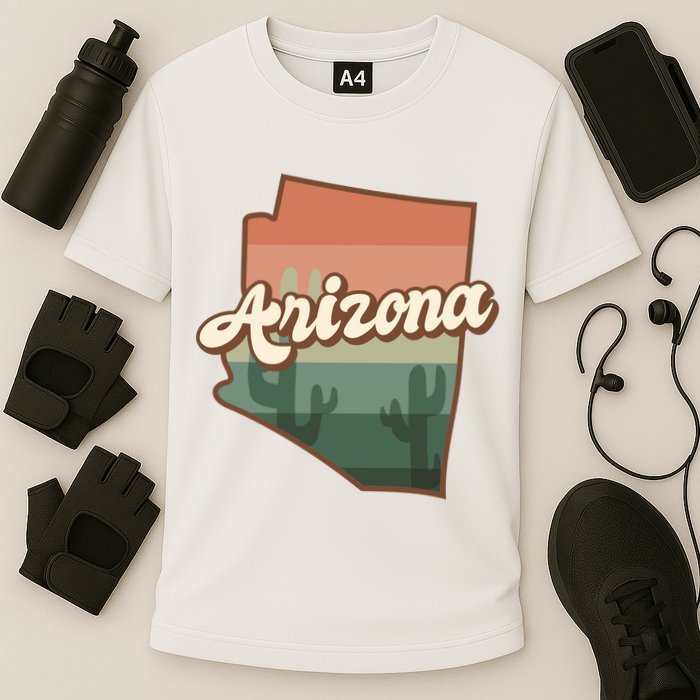 Arizona Retro Sunset Cooling Performance Crew T-Shirt