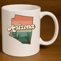 Arizona Retro Sunset 11oz C Handle Ceramic Mug