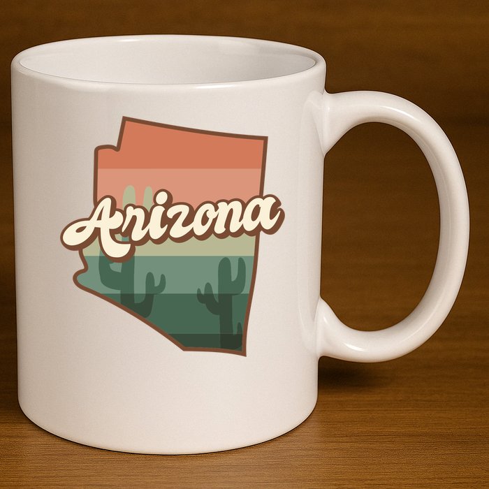 Arizona Retro Sunset 11oz C Handle Ceramic Mug