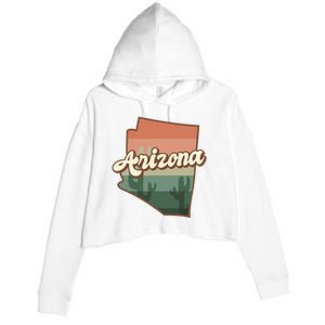 Arizona Retro Sunset Crop Fleece Hoodie