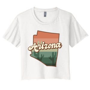 Arizona Retro Sunset Women's Crop Top Tee