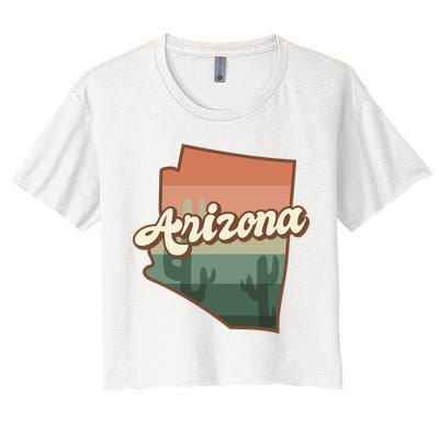 Arizona Retro Sunset Women's Crop Top Tee