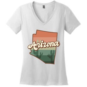 Arizona Retro Sunset Women's V-Neck T-Shirt