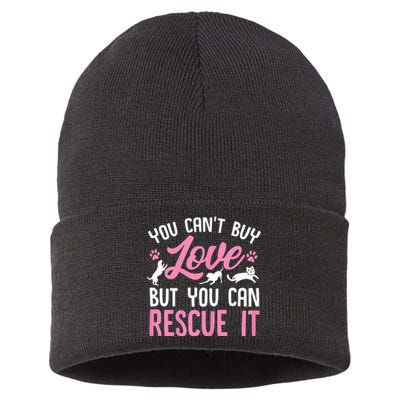 Animal Rescue Squad You Cant Buy Love But You Can Rescue It Sustainable Knit Beanie