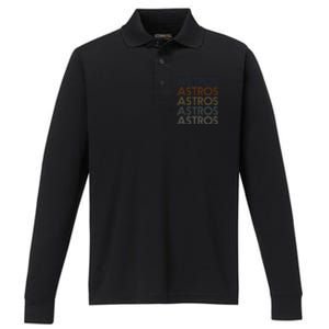 A.S.T.R.O.S Retro Style 70s 80s First Name Performance Long Sleeve Polo