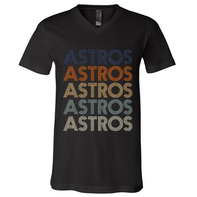 A.S.T.R.O.S Retro Style 70s 80s First Name V-Neck T-Shirt
