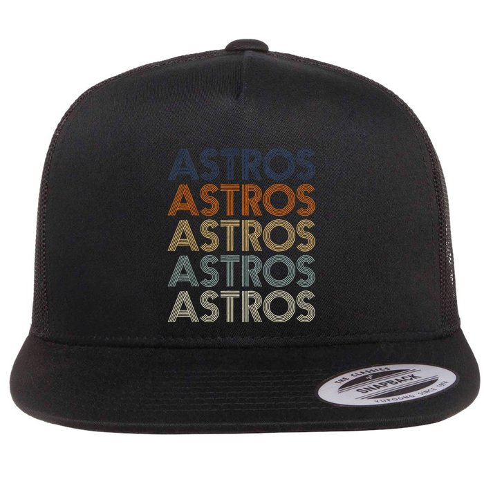 A.S.T.R.O.S Retro Style 70s 80s First Name Flat Bill Trucker Hat