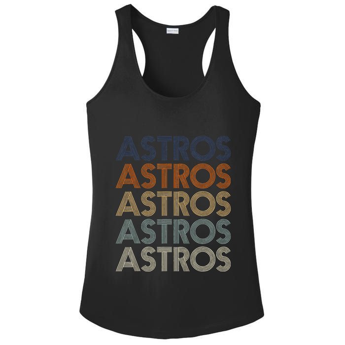 A.S.T.R.O.S Retro Style 70s 80s First Name Ladies PosiCharge Competitor Racerback Tank