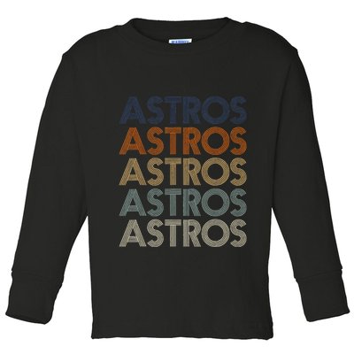 A.S.T.R.O.S Retro Style 70s 80s First Name Toddler Long Sleeve Shirt