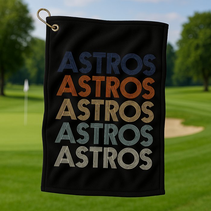 A.S.T.R.O.S Retro Style 70s 80s First Name Golf Towel