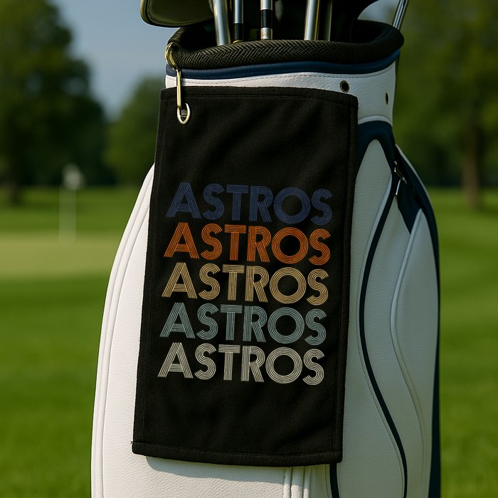 A.S.T.R.O.S Retro Style 70s 80s First Name Golf Towel