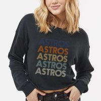 A.S.T.R.O.S Retro Style 70s 80s First Name Cropped Pullover Crew