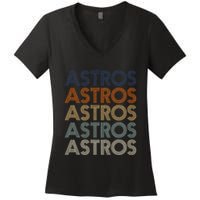 A.S.T.R.O.S Retro Style 70s 80s First Name Women's V-Neck T-Shirt