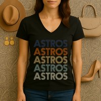 A.S.T.R.O.S Retro Style 70s 80s First Name Women's V-Neck T-Shirt