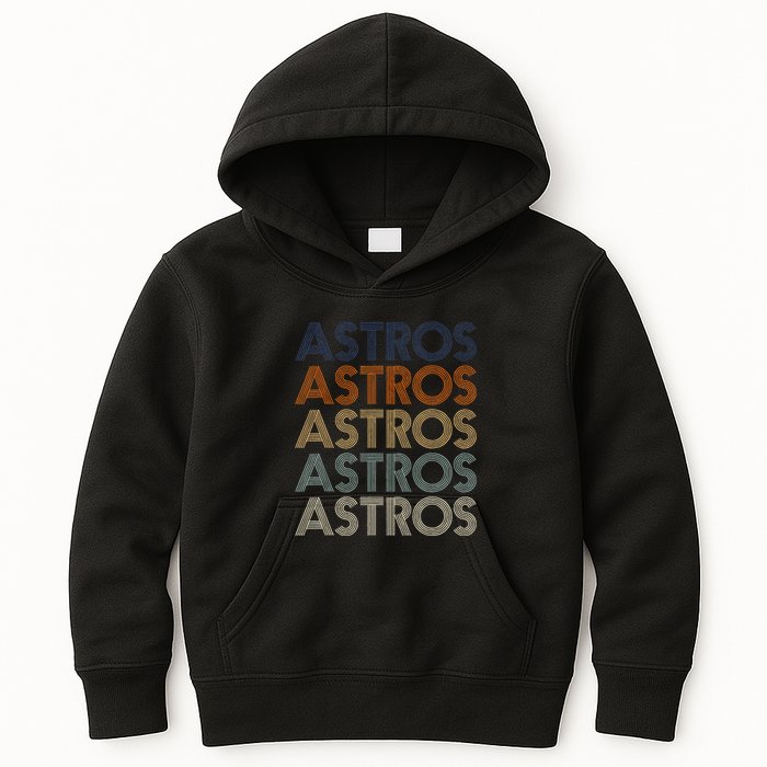 A.S.T.R.O.S Retro Style 70s 80s First Name Kids Hoodie