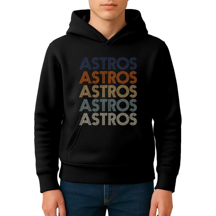 A.S.T.R.O.S Retro Style 70s 80s First Name Kids Hoodie