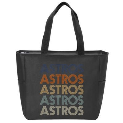 A.S.T.R.O.S Retro Style 70s 80s First Name Zip Tote Bag