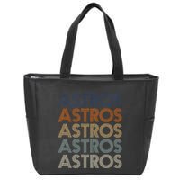A.S.T.R.O.S Retro Style 70s 80s First Name Zip Tote Bag