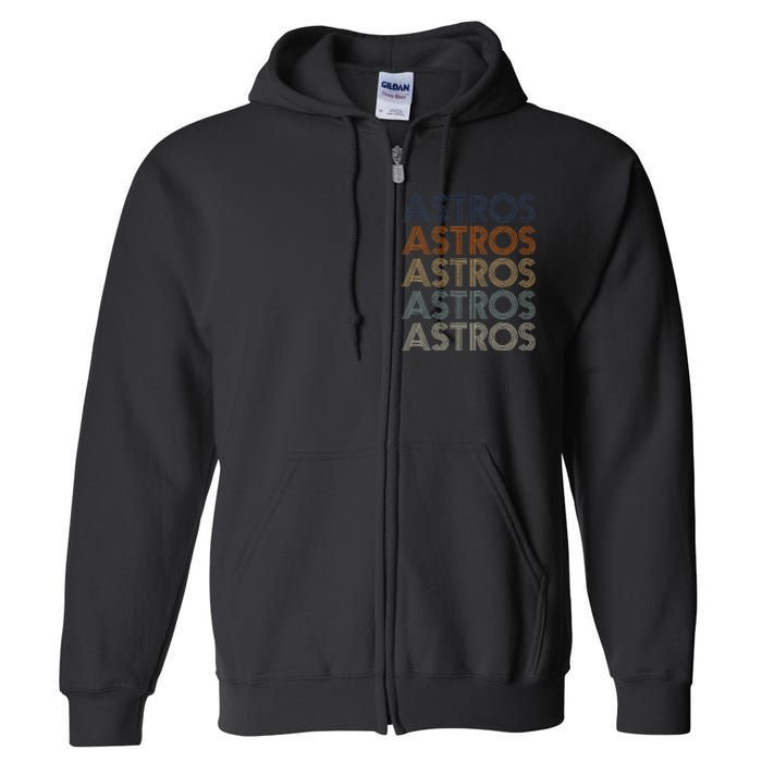 A.S.T.R.O.S Retro Style 70s 80s First Name Full Zip Hoodie