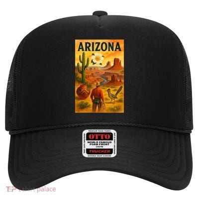 Arizona Retro Sunset High Crown Mesh Back Trucker Hat