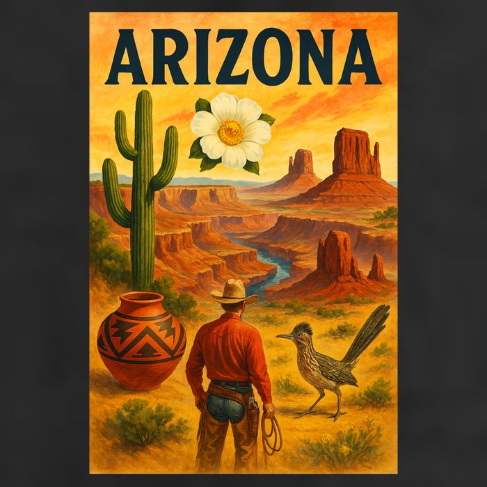 Arizona Retro Sunset Adult Drive Performance Visor